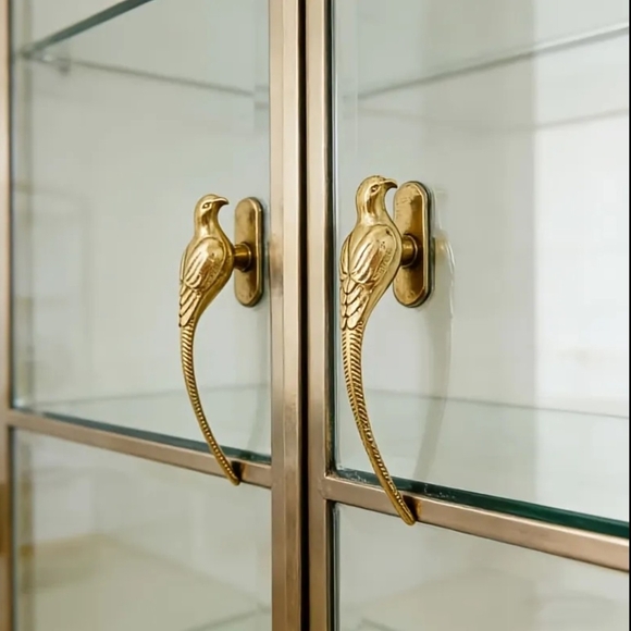 Other - Brass Bird Cabinet Pulls - Gold Parrot Handles